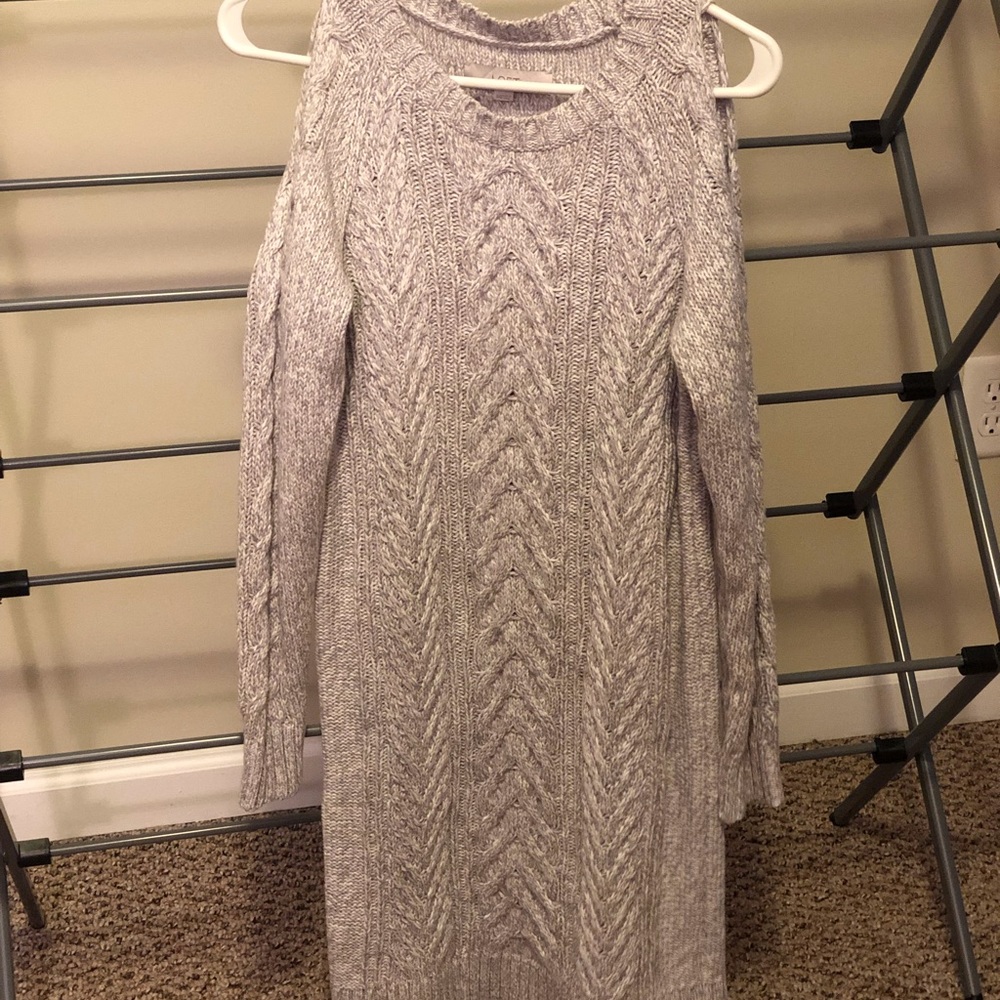 Cold shoulder sweater dress